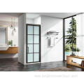 Metal grid pivot shower door